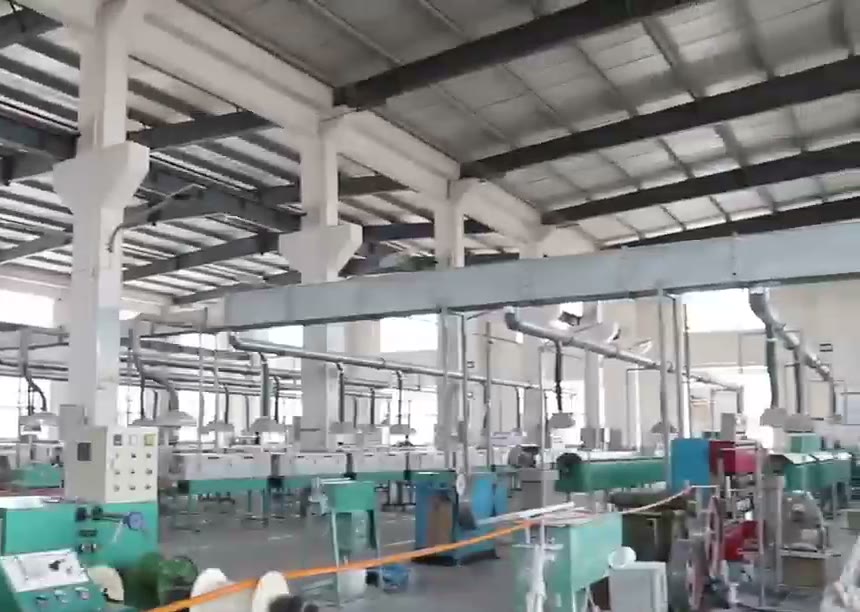 Insulation extrusion lines in Shanghai Unicorn Cable's Kunshan factory, still from the factory tour video